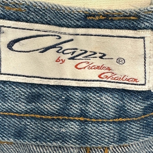 CHAZZZ by Charles Ghailian Vintage 90s Embroidered Daisy No Stretch Denim Shorts - Picture 8 of 14